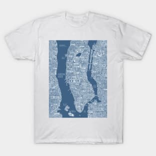 New York city blue map T-Shirt